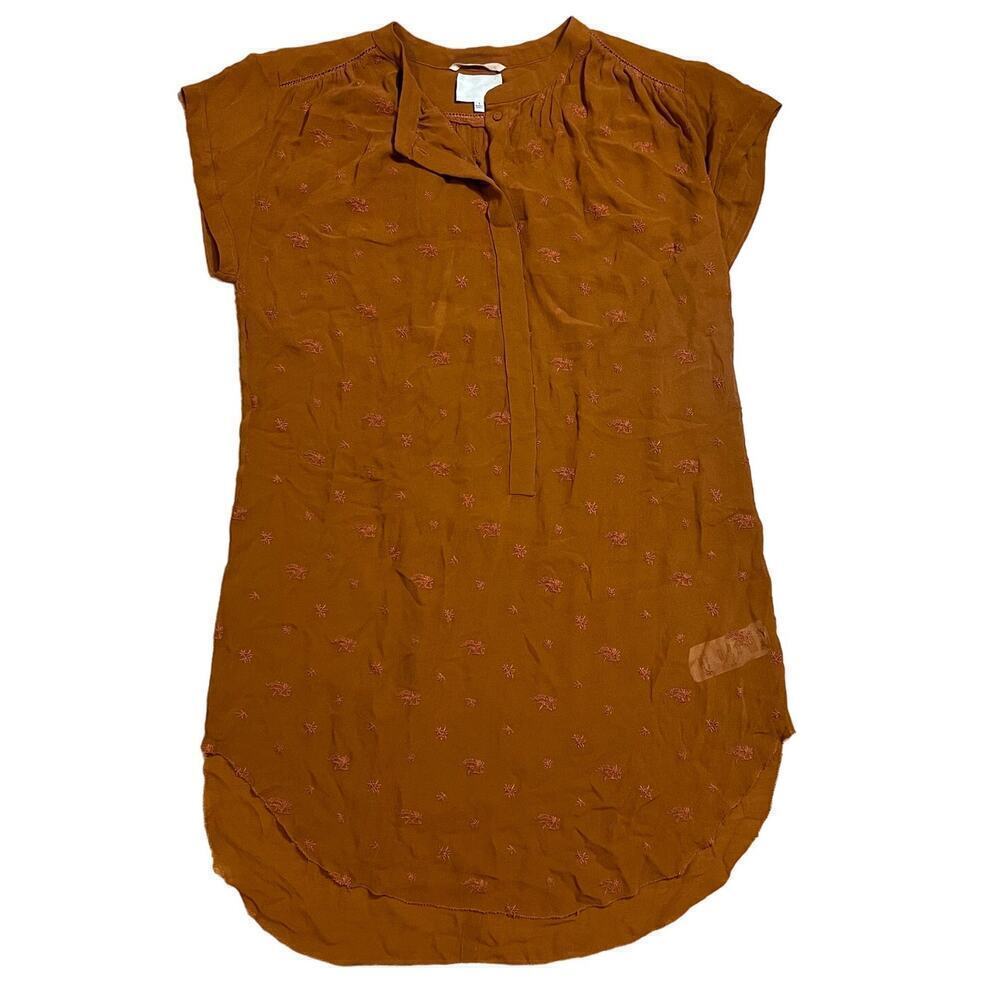 Aritzia Wilfred Le Fou Dress Size Small Embroidered Sheer 100% Silk Lightweight